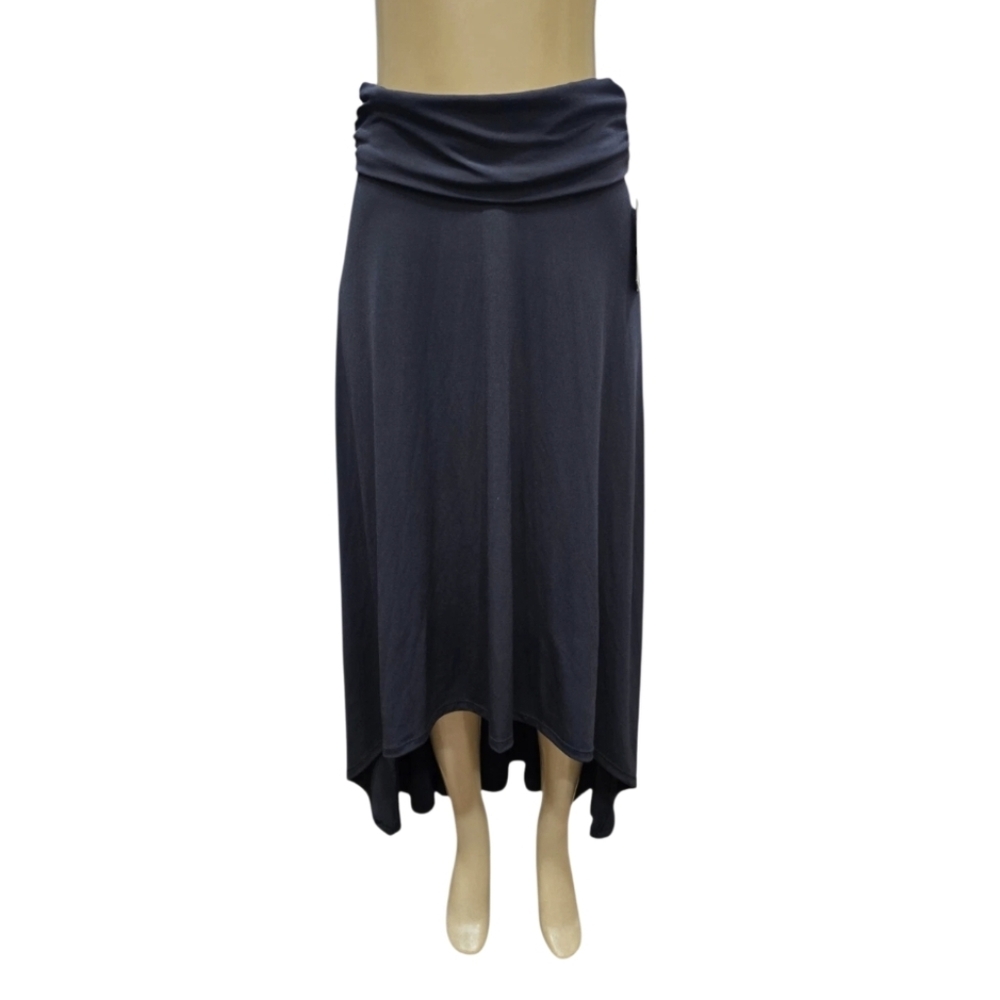 Michael‎ Kors Maxi Dip Hem Skirt Navy Blue New